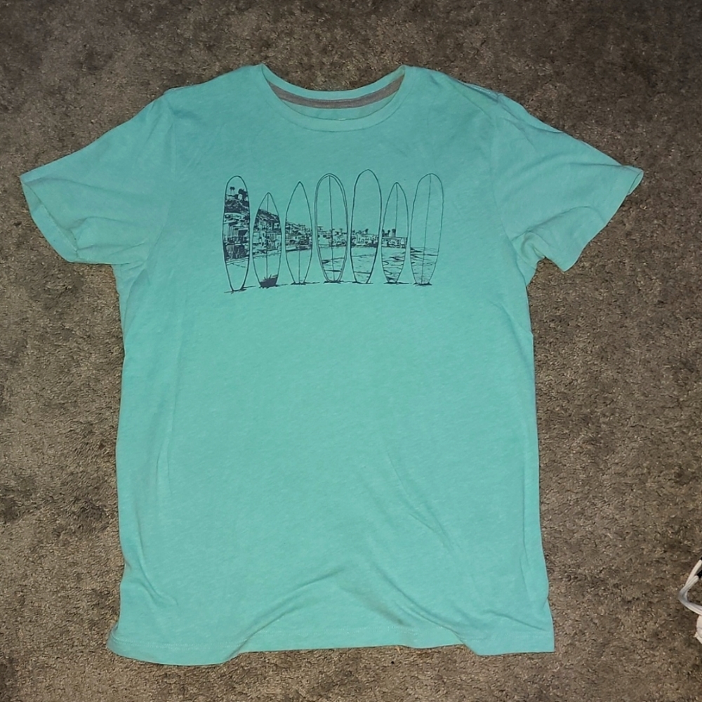 Small light teal surf t-shirt